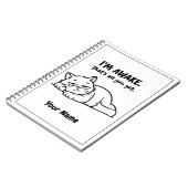 Grappige Luie Kat Notitieboek | Aangepast Ik Ben W (Linkerzijde)