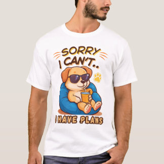 Grappige Luie Kat – Sorry, Kan Niet, Ik Heb Planne T-shirt