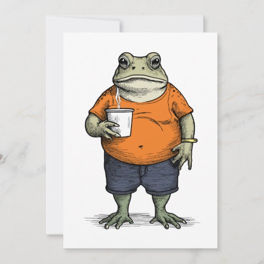 Grappige Luie Kikker Kaart (Voorkant)