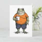 Grappige Luie Kikker Kaart (Staand voorkant)