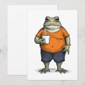 Grappige Luie Kikker Kaart (Voorkant / Achterkant)