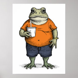 Grappige Luie Kikker Poster