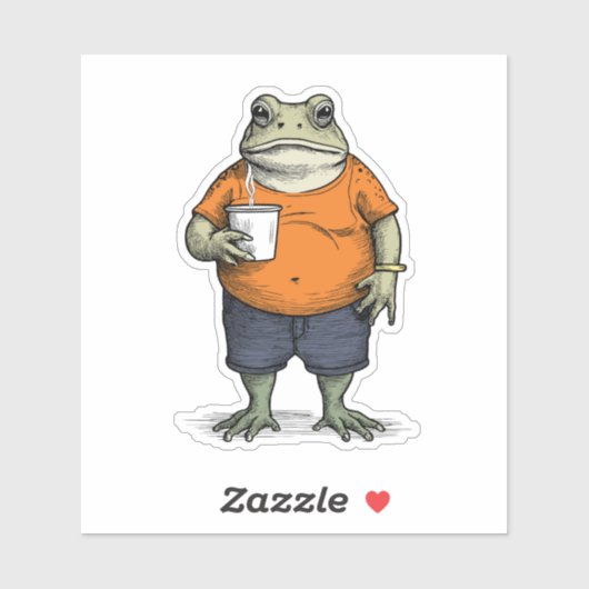 Grappige Luie Kikker Sticker (Vel)