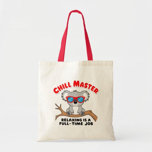 Grappige luie koala tote bag (Voorkant)