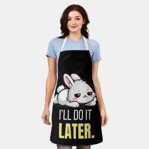 Grappige Luie Konijn Ik Doe Het Later Cute Dieren  Schort