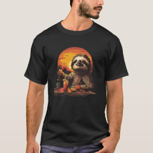 Grappige luie luiaard barman t-shirt