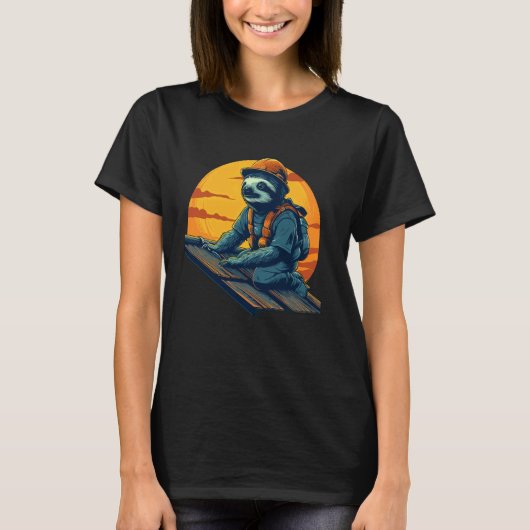Grappige Luie Luiaard Dakdekker T-shirt (Voorkant)