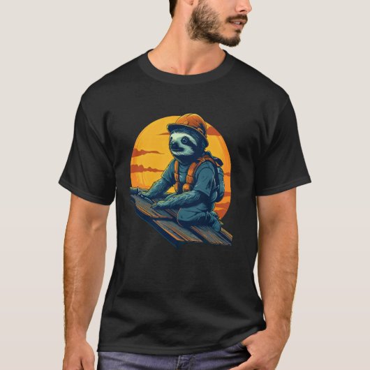 Grappige Luie Luiaard Dakdekker T-shirt (Voorkant)