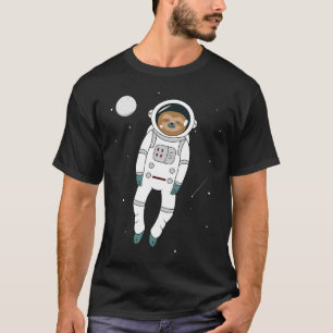 Grappige luie luiaard in ruimtepak t-shirt