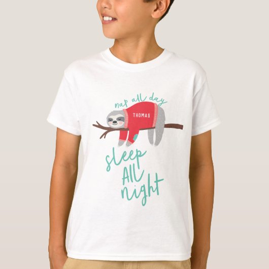 Grappige luie luiaard t-shirt (Voorkant)