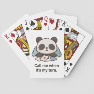 Grappige luie panda - "Bel me als het mijn beurt i Pokerkaarten