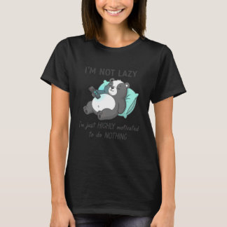 Grappige Luie Panda Gemotiveerd om Niets te Doen C T-shirt