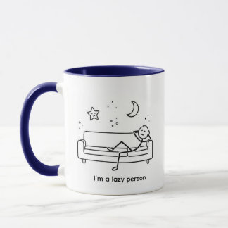 Grappige Luie Persoon Stickman Bank Relax Mok