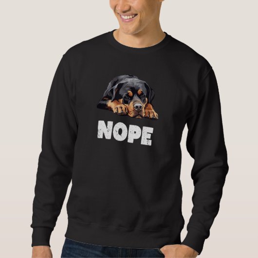 Grappige luie Rottweiler hond Nope Trui (Voorkant)