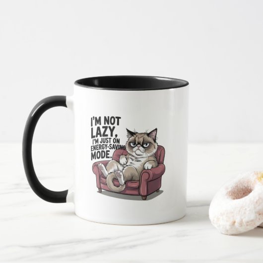 Grappige luie sarcasme auto woordkunst  mok (Met donut)