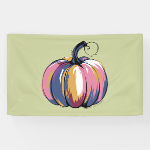 Grappige Luipaard Pompoen Halloween Herfst  Spandoek