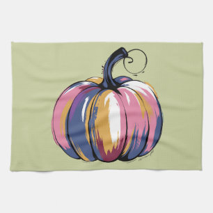 Grappige Luipaard Pompoen Halloween Herfst  Theedoek
