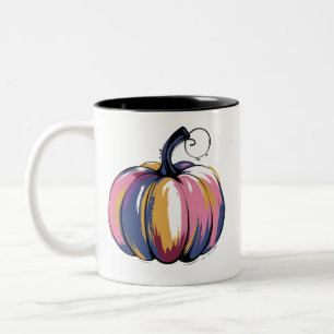 Grappige Luipaard Pompoen Halloween Herfst Tweekleurige Koffiemok