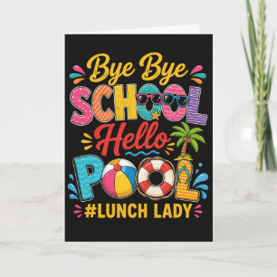 Grappige Lunchdame Tot ziens School Hallo Zwembad  Kaart
