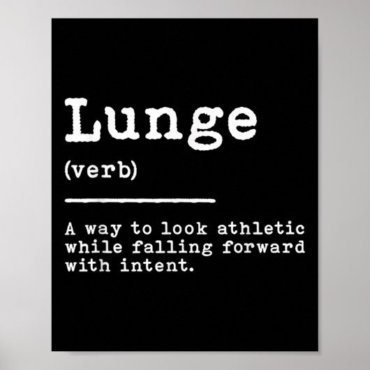 Grappige Lunge Definition Fencing Sword Move Quote Poster (Voorkant)