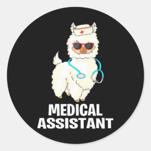 Grappige MA gecertificeerde medische assistent Lla Ronde Sticker