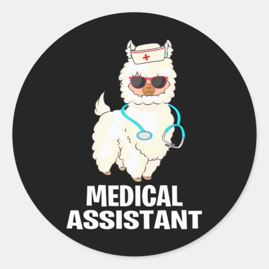 Grappige MA gecertificeerde medische assistent Lla Ronde Sticker (Voorkant)