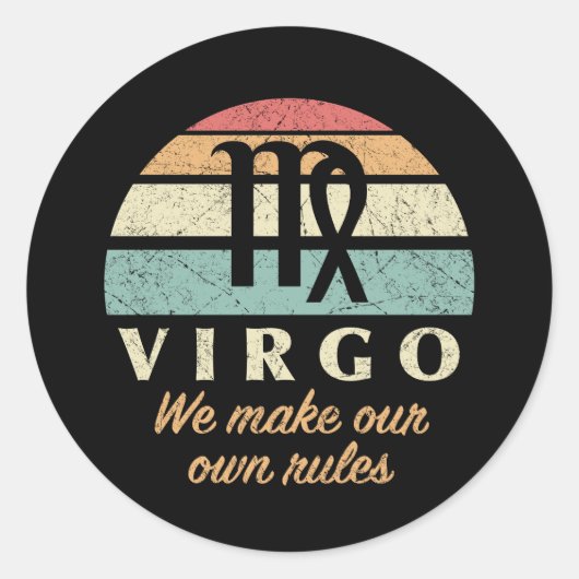 Grappige Maagd Zodiac Regels Ronde Sticker (Voorkant)