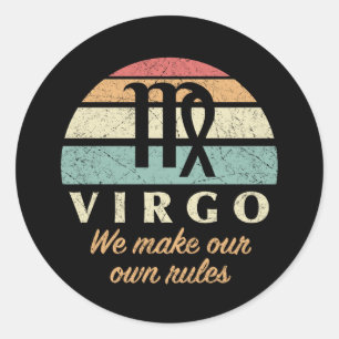 Grappige Maagd Zodiac Regels Ronde Sticker