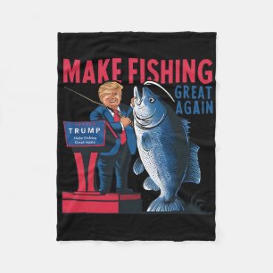 Grappige Maak Vissen Groot Again Trump Visser Ang Fleece Deken