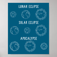 Grappige Maan Zonne Verduistering Apocalyps Astron