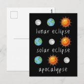 Grappige Maan Zonne Verduistering Apocalyps Briefkaart (Voorkant / Achterkant)