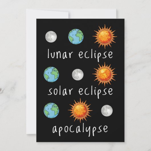 Grappige Maan Zonne Verduistering Apocalyps Kaart (Voorkant)