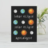 Grappige Maan Zonne Verduistering Apocalyps Kaart (Staand voorkant)