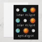 Grappige Maan Zonne Verduistering Apocalyps Kaart (Voorkant / Achterkant)