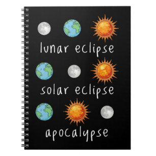 Grappige Maan Zonne Verduistering Apocalyps Notitieboek