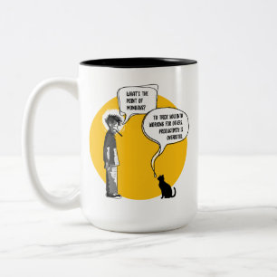 Grappige Maandag Kat Kantoor Humor Sarcasme Tweekleurige Koffiemok