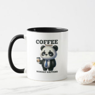 Grappige maandag koffie panda beer woordkunst mok