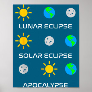 Grappige Maanverduistering Zonsverduistering Apoca Poster