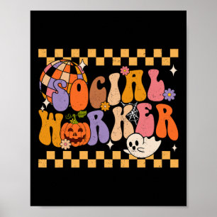 Grappige maatschappelijk werker Halloween School M Poster