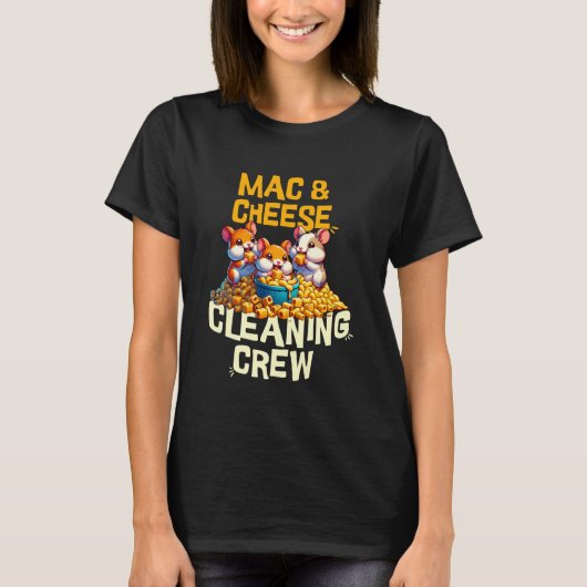 Grappige Mac en kaas hamster schoonmaakploeg T-shirt (Voorkant)
