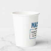 Grappige Machinist Definitie Gag Papieren Bekers (Rechts)