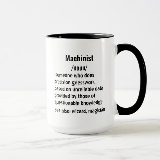 Grappige Machinist Definitie geschenken voor manne Mok (Rechts)