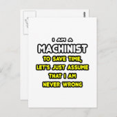 Grappige Machinist T-shirts en geschenken Briefkaart (Voorkant / Achterkant)