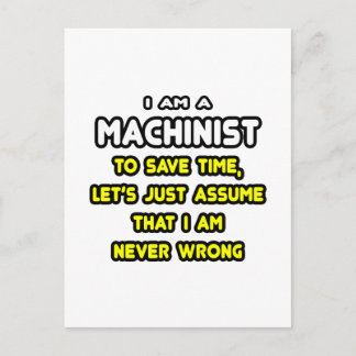 Grappige Machinist T-shirts en geschenken Briefkaart