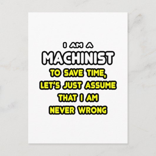 Grappige Machinist T-shirts en geschenken Briefkaart (Voorkant)