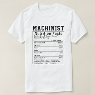 Grappige Machinist Voedingsfeiten Medewerker Perso T-shirt