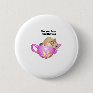 Grappige Mad Hatter Dormouse Alice in Wonderland Ronde Button 5,7 Cm