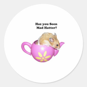 Grappige Mad Hatter Dormouse Alice in Wonderland Ronde Sticker
