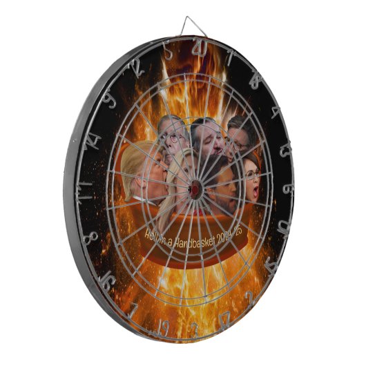 Grappige MAGA Republikeinse Hel in een Handbasket Dartbord (Voorkant Links)
