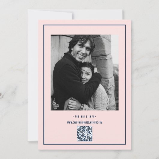 Grappige Magic Ball Roze Donkerblauw Save the date (Achterkant)